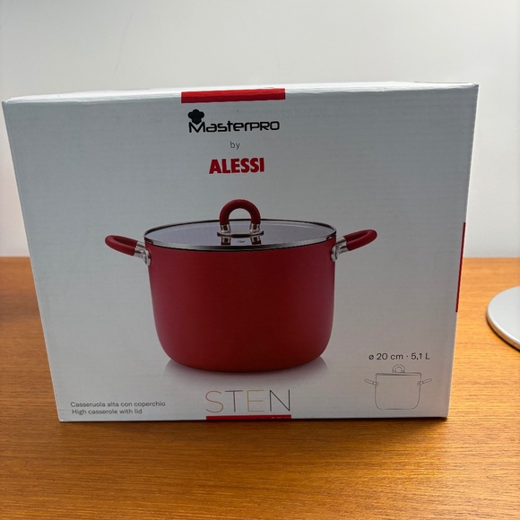 New in Box STEN Masterpro by Alessi 5.1 L High Casserole with Lid - Picture 6 of 11